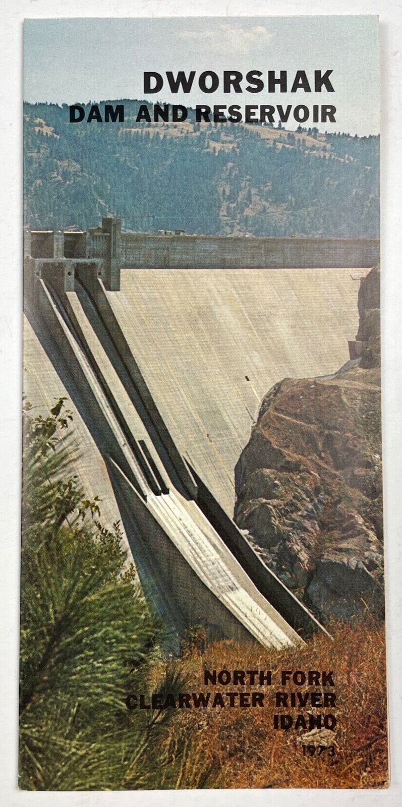 Dworshak Dam & Reservoir North Fork Clearwater River Idaho Travel Brochure 1973