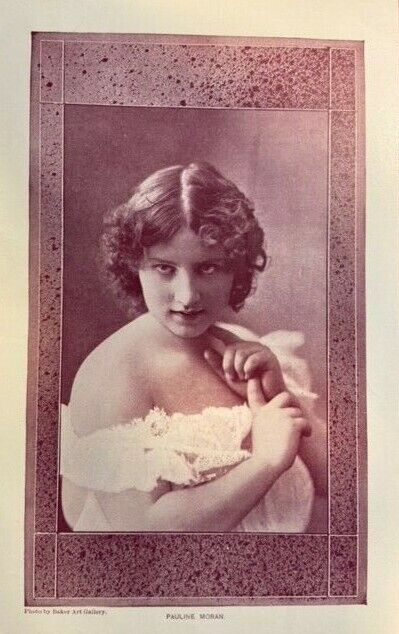 1898 Vintage Magazine Illustration Actress Pauline Moran