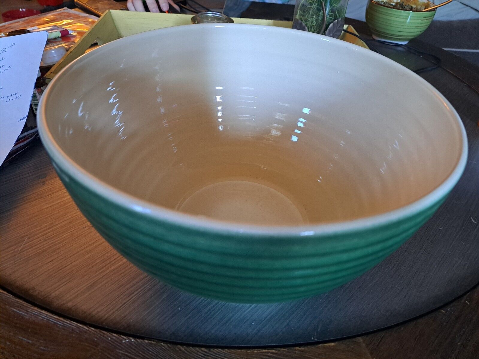 Vintage Emile Henry 65 60 Green beehive Mixing Bowl 10 1/2\