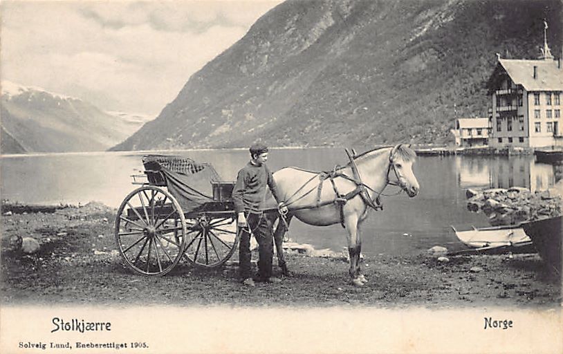Norway - Stolkjaerre (Two-wheeled horse-drawn cart) - Publ. Solveig Lund