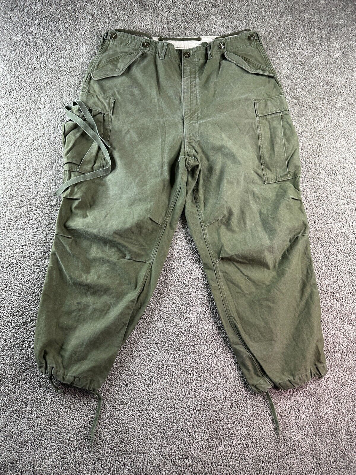 VINTAGE M-1951 US Army Military Field Trousers Mens XL M51 Cargo Pants 50s *