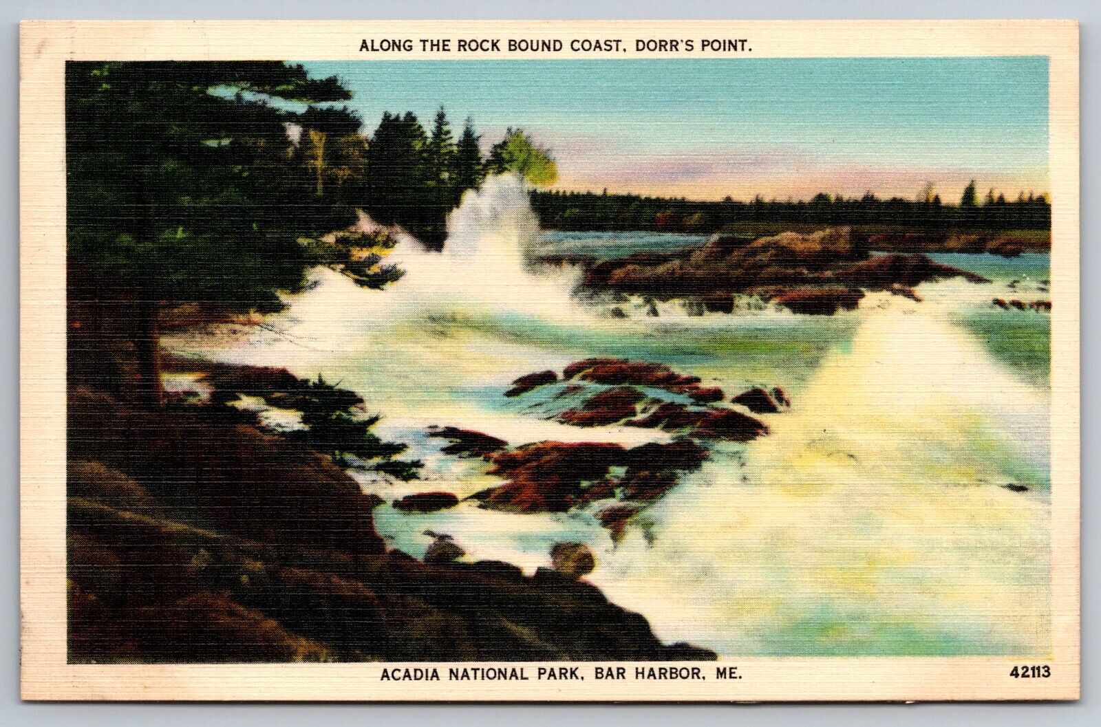Dorr\'s Point. Rock Bound Coast. Acadia National Park. Bar Harbor, Maine Postcard