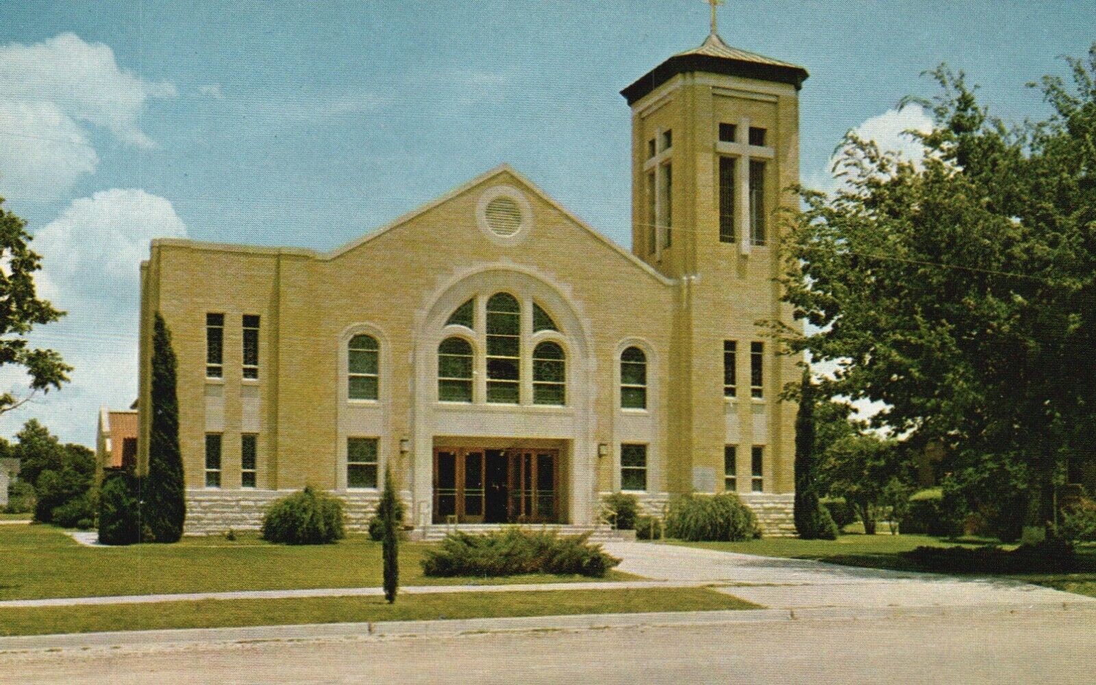 Postcard TX Schulenburg Saint Rose of Lima Church Chrome Vintage PC J5253
