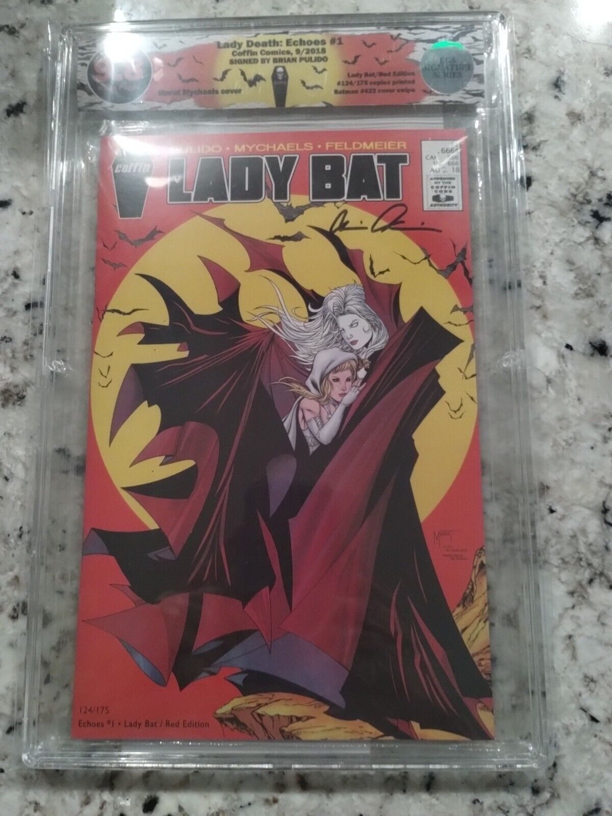 Lady Death: Echoes #1 Lady Bat Edition Signed BRIAN PULIDO EGS SS 9.8 BATMAN 423