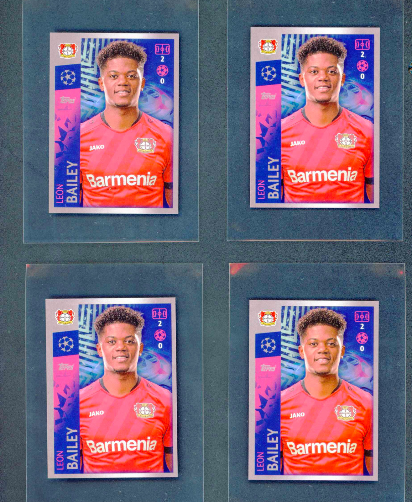 2019-20 Topps UEFA Champions League Lot of 4 #78 Leon Bailey Rookie Sticker