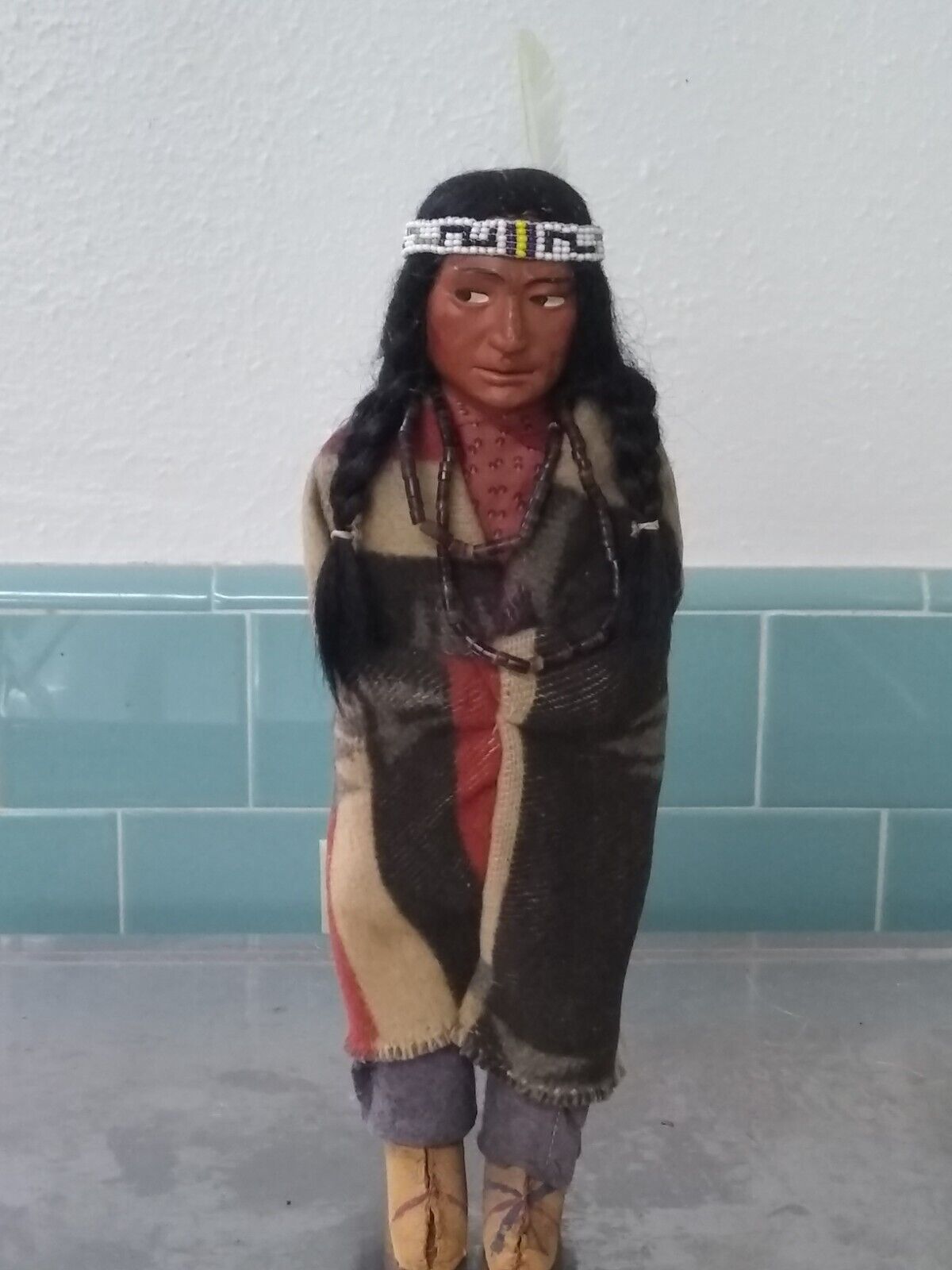 RARE 1920s Skookum Native American Indian Doll Swastika Label- WOW- SEE VIDEO