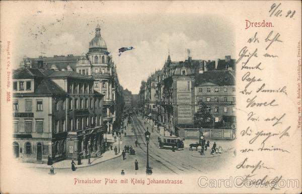 Germany 1898 Dresden Pirnaischer Platz and King Johann Street Stengel & Co.