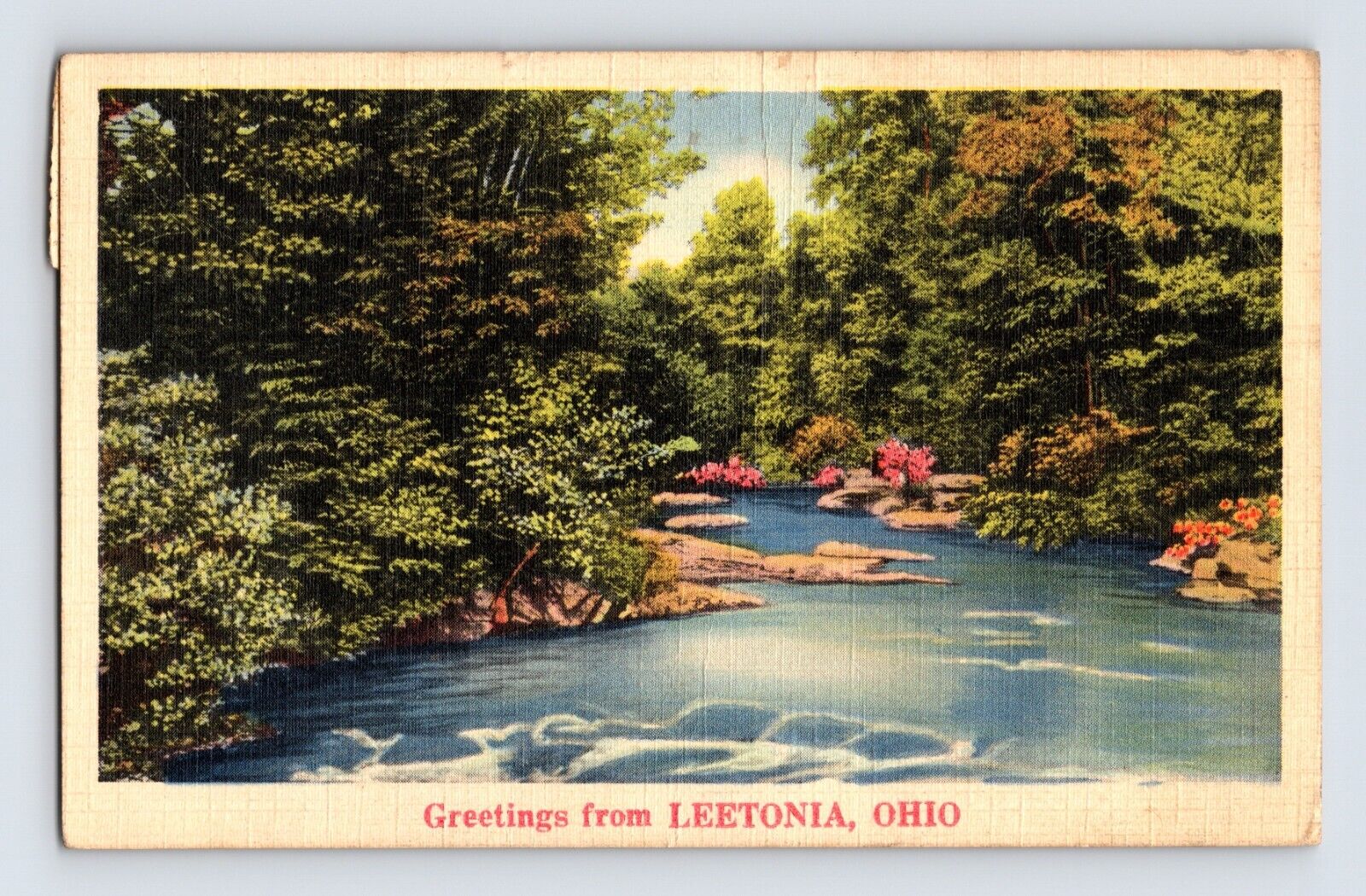 Postcard Ohio Leetonia OH Landscape 1940s Posted Linen