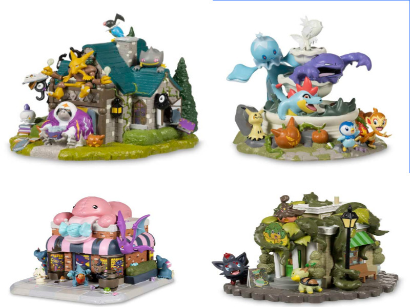 Pokemon Center Haunted Pokemon Village Halloween - House Figures (Set of 4)