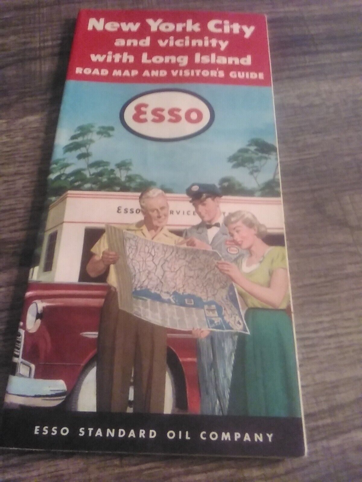 1953 New England road map Esso oil gas