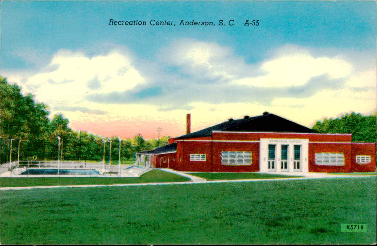 Postcard: Recreation Center, Anderson, S. C
