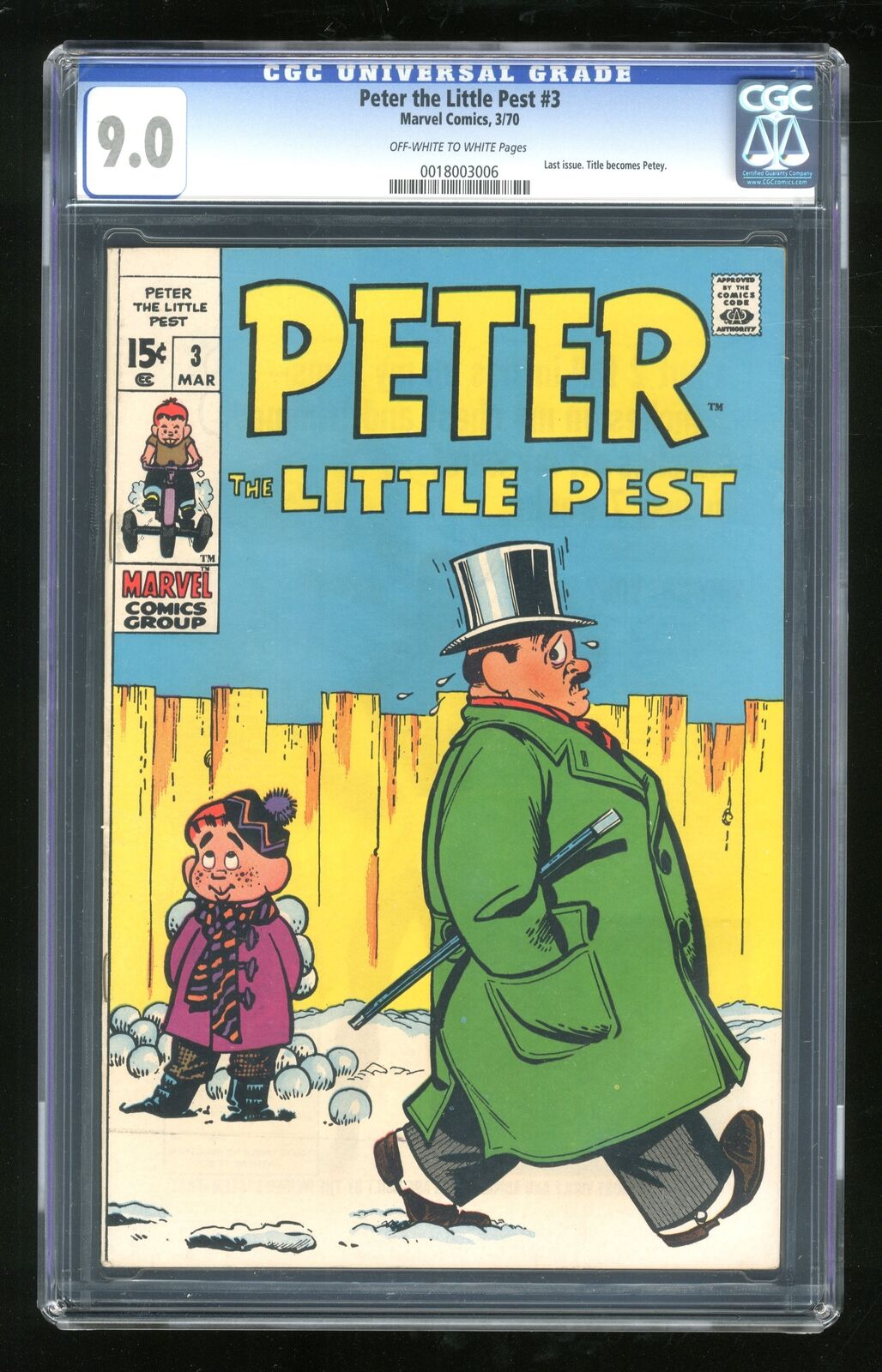 Peter the Little Pest #3 CGC 9.0 1970 0018003006