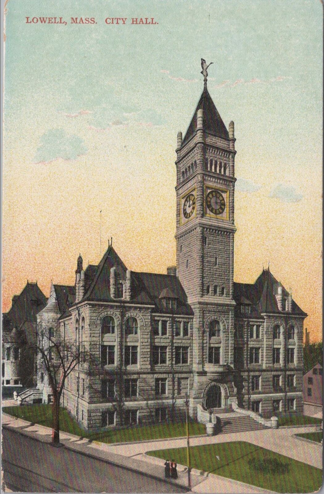 Lowell City Hall Massachusetts Unposted Postcard