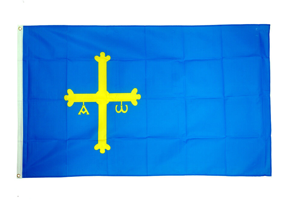 Asturias Flag Large 5 x 3\' - Spain Spanish Region Province Espana Victory Cross