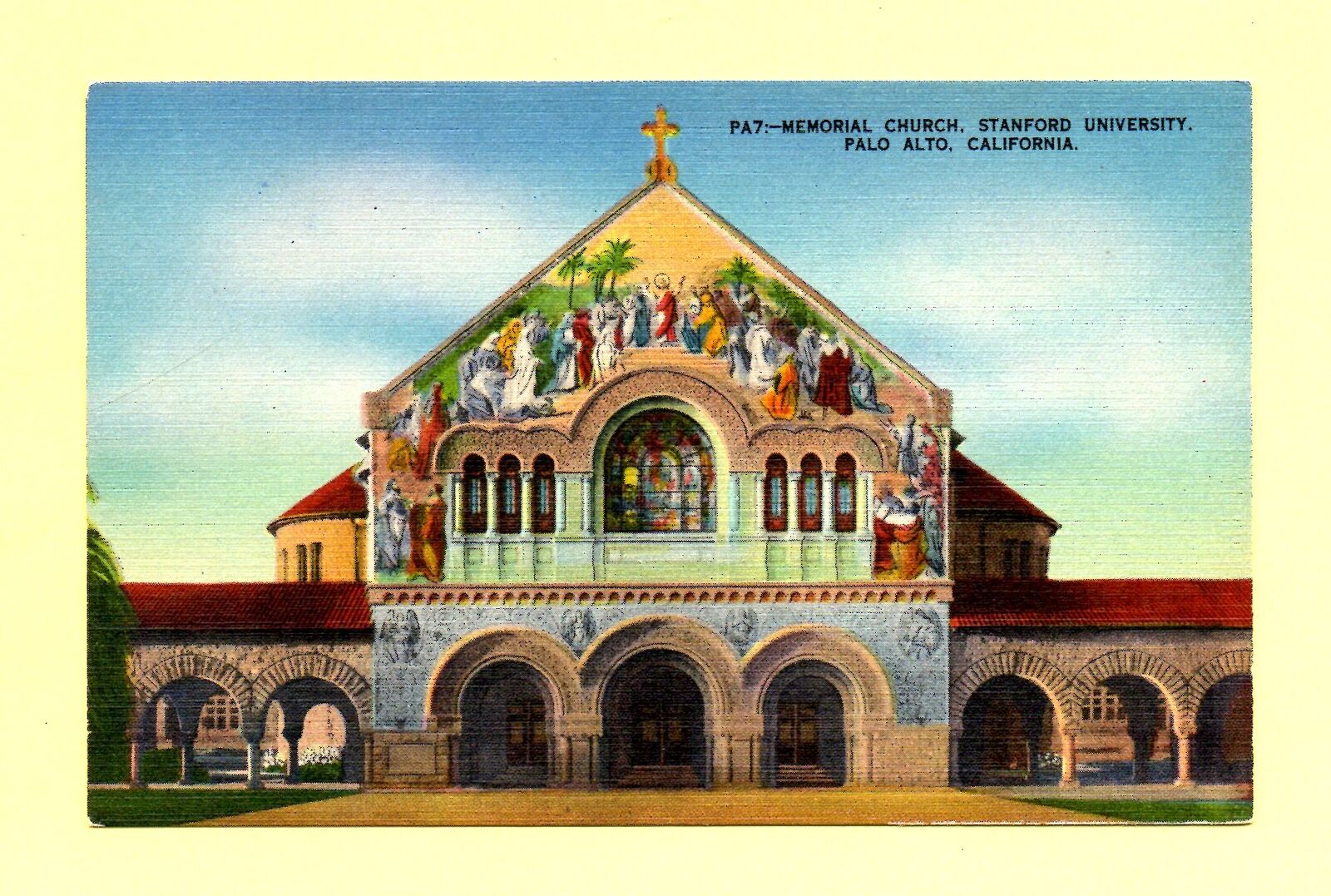 Memorial Church at Stanford University, Palo Alto, California 1930 Postcard