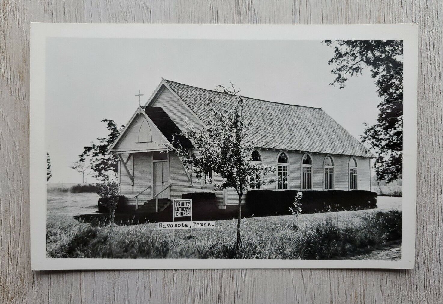 1950-Present Vintage RPPC: Lutheran Church, Navasota, TX - Real Photo Postcard