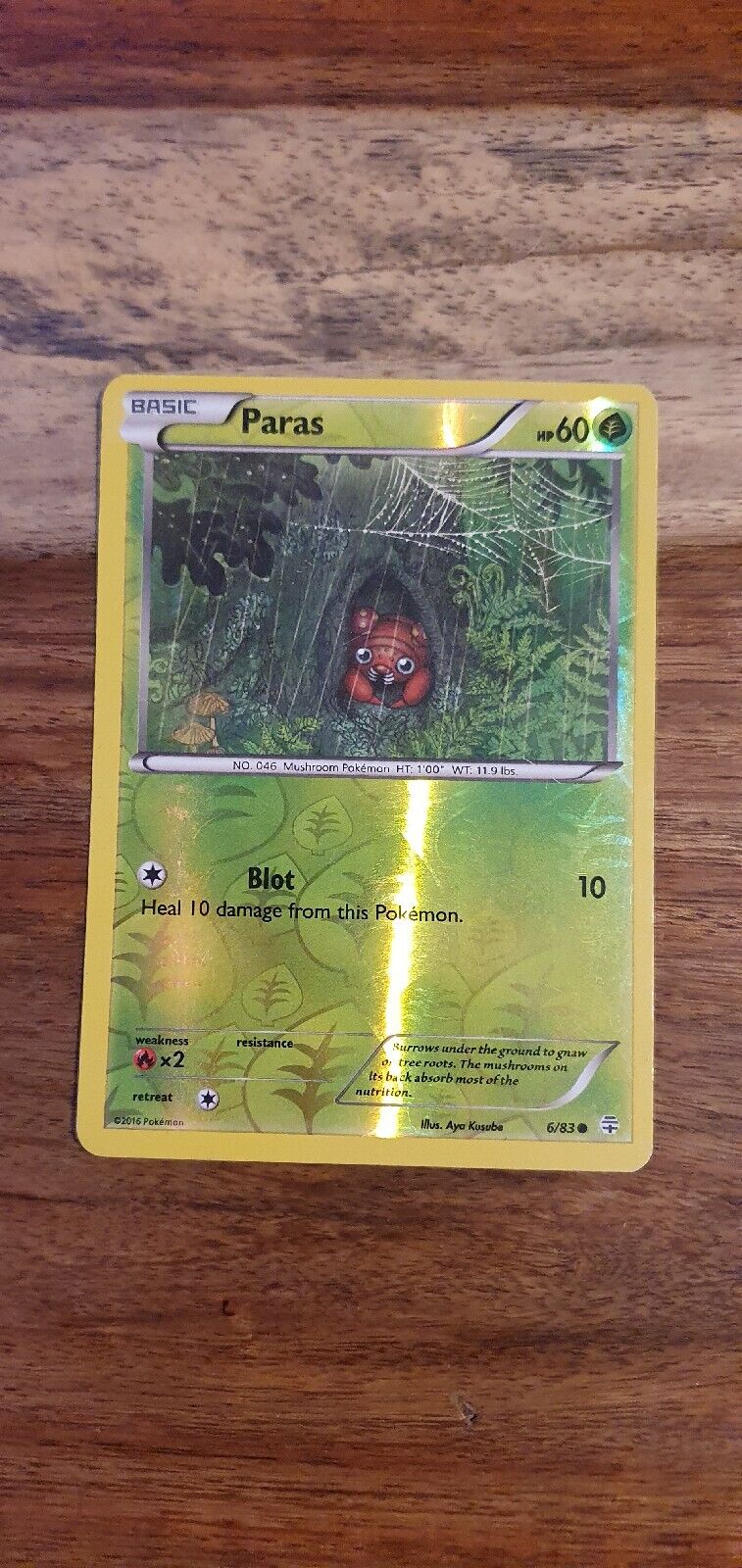 Pokémon Card PARAS Reverse Holo   Generations 6/83 