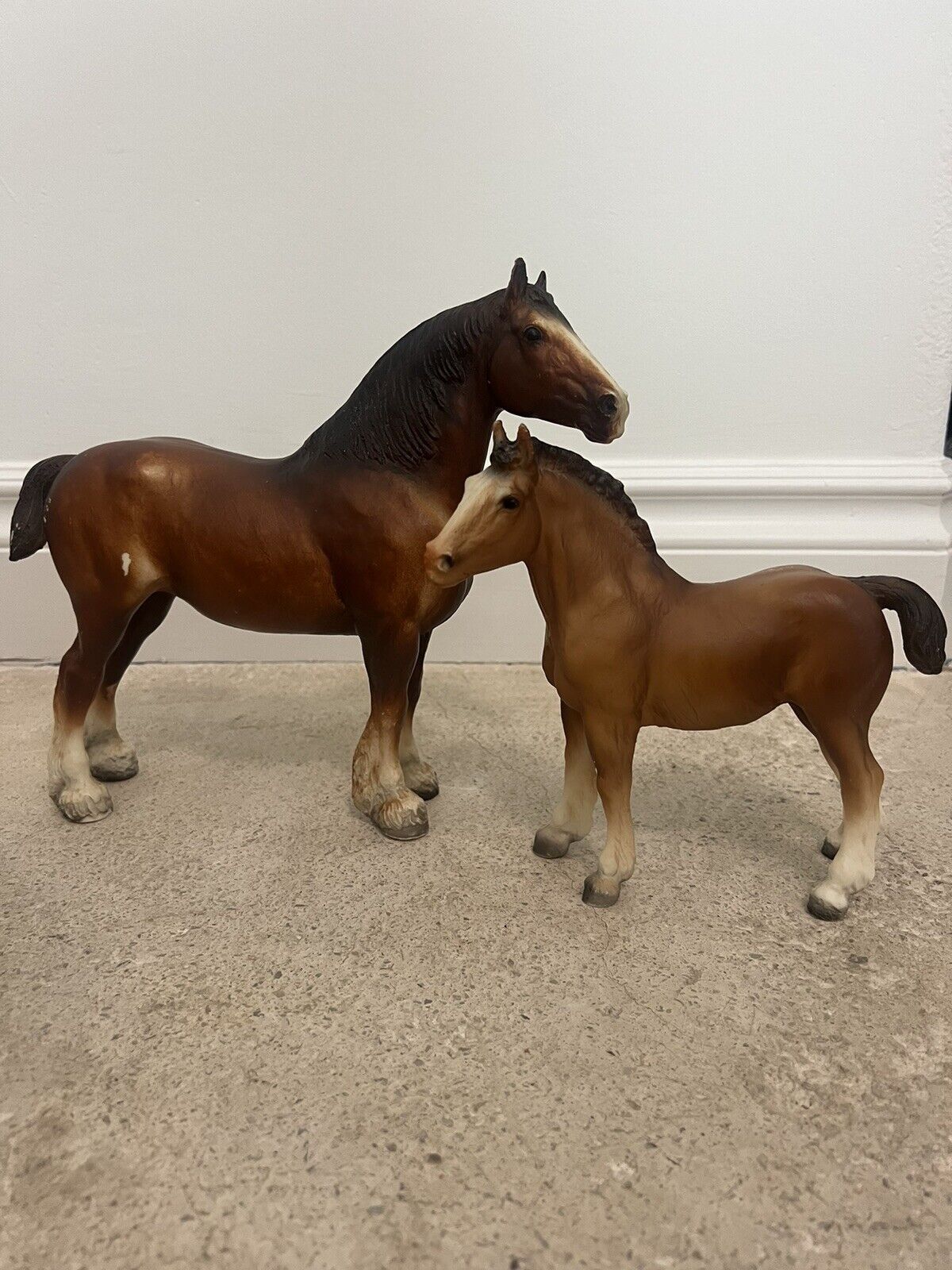 Vintage Breyer Traditional Clydesdale Mare #84 & Clydesdale Foal #83
