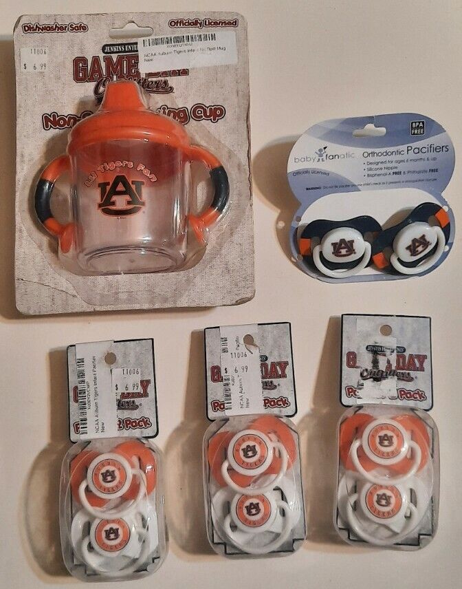 Auburn University Lot Sippy Cup Pacifiers Tigers Game Day Outfitters Fanatic New