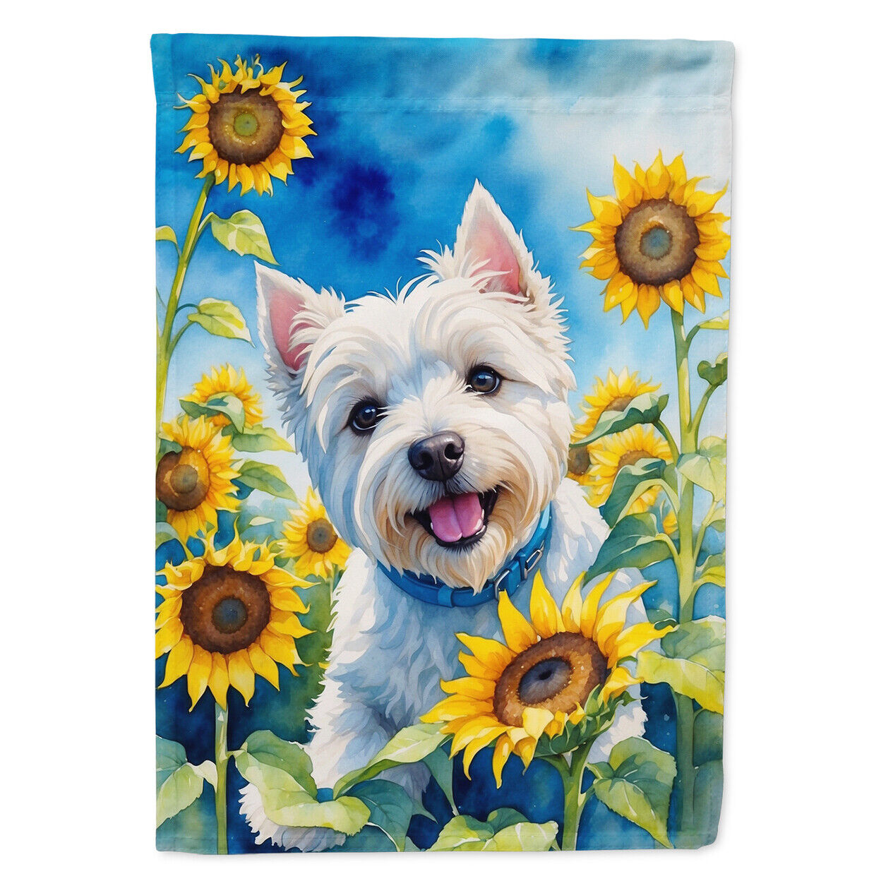 Westie In Sunflowers Garden Flag