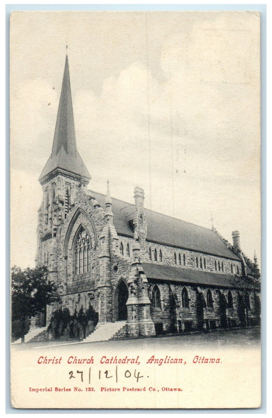 1904 Christ Church Cathedral Anglican Ottawa Ontario Canada Postcard