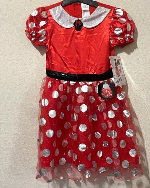 GIRLS S 4-6X  DISNEY MINNIE MOUSE  LIGHT UP COSTUME & EARS LIMITED EDITION NEW