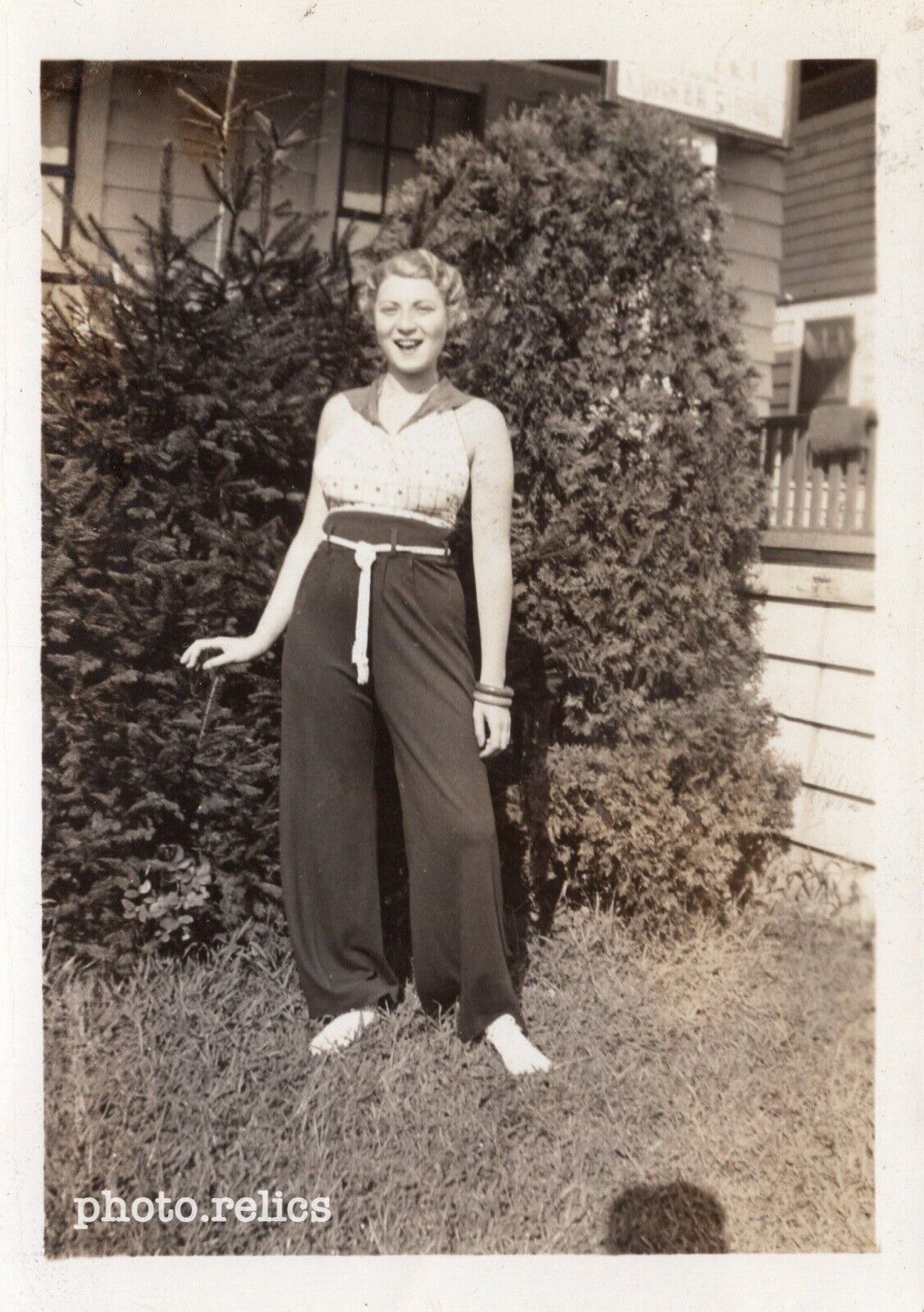 Young Pretty Blond Woman Sexy Jumpsuit Outfit Vintage 1936 Photo