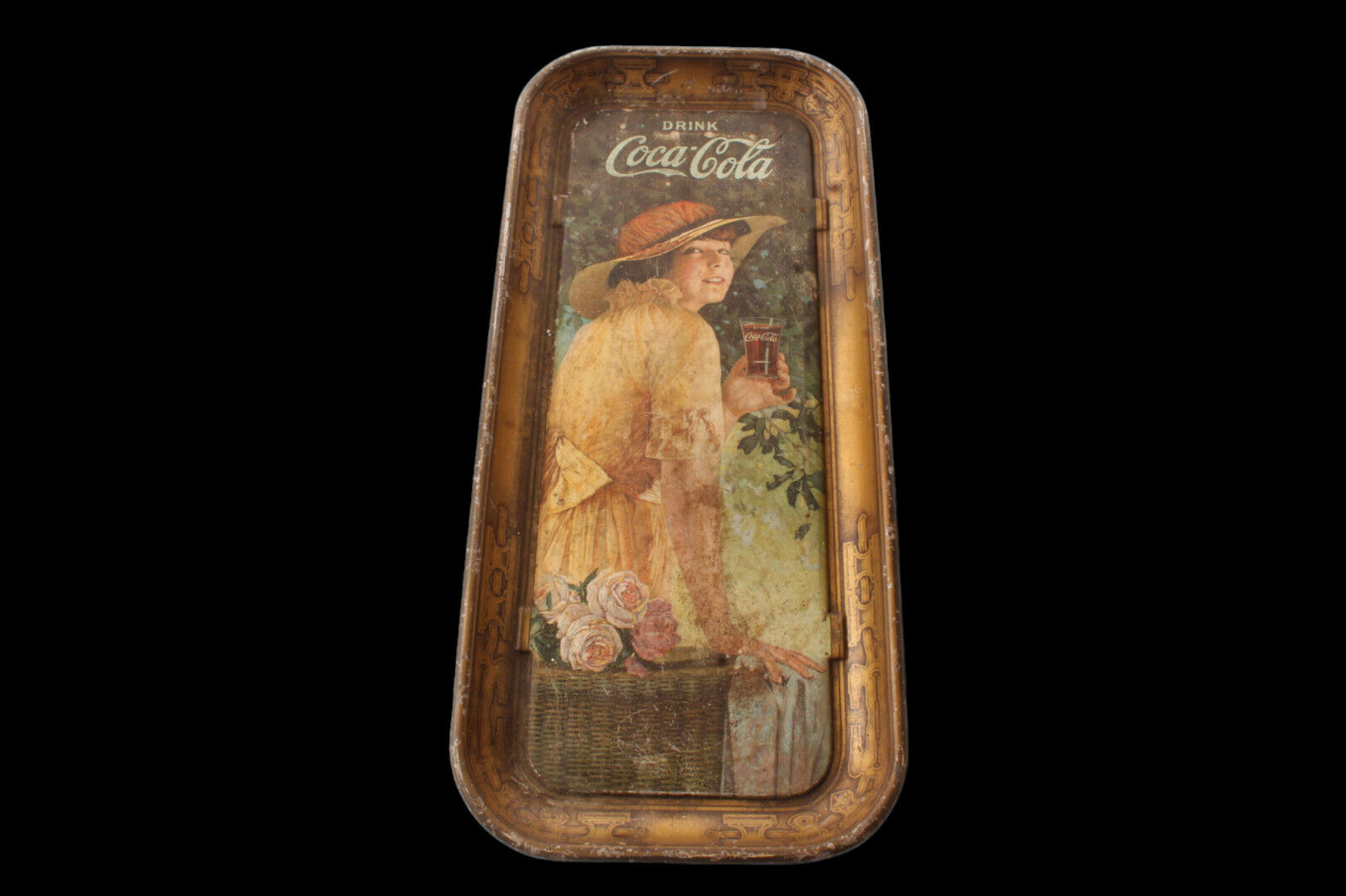 Original Antique 1916 Elaine Coca Cola Soda Pop Serving Tray