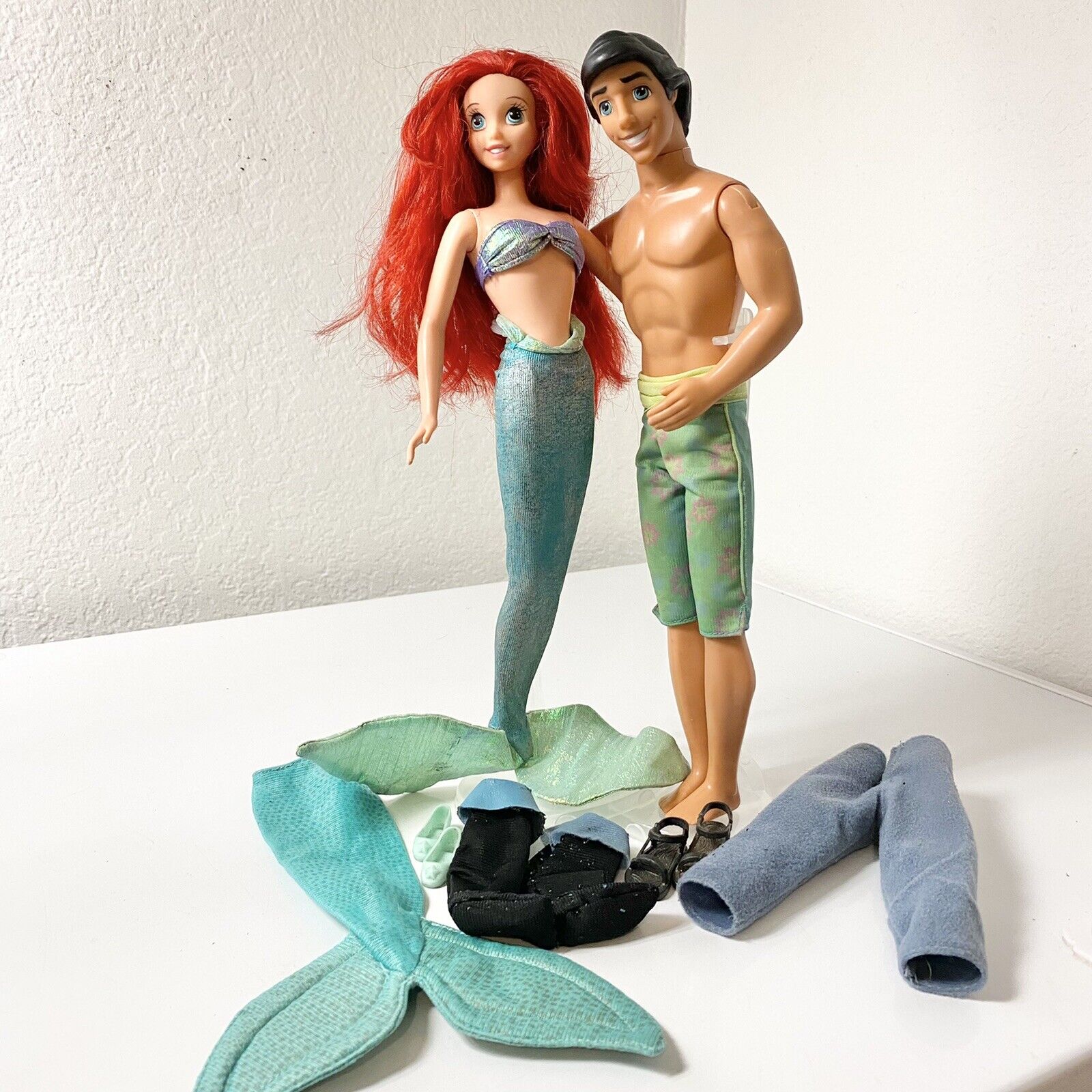 Barbie Disney Little Mermaid Tropical Ariel And Prince Eric Dolls And Clothes