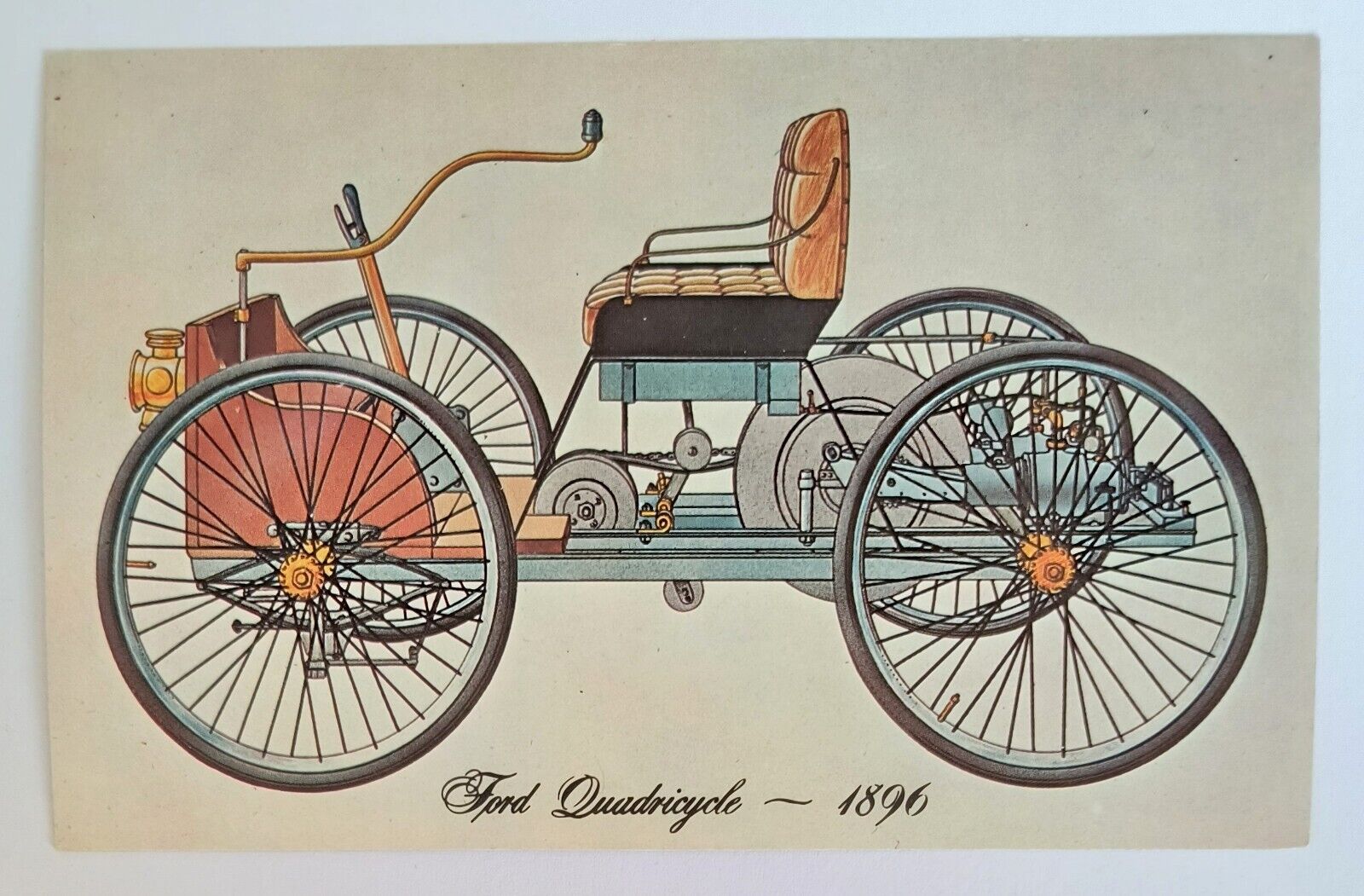 Dearborn Michigan Ford Quadricycle 1896 Henry Ford Museum Vintage Postcard C1