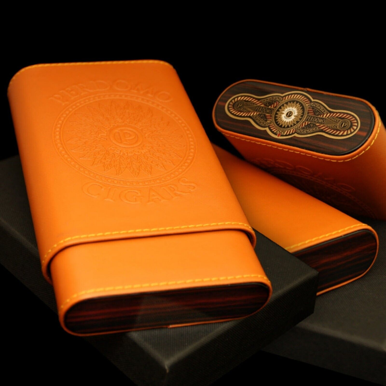 New Perdomo 20th Anniversary Cigar Case Box Gift Soft Orange