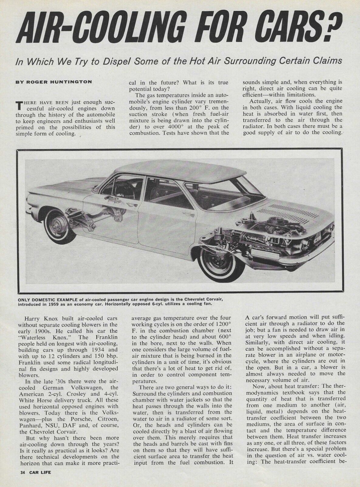1964 Chevy Corvair Vintage Magazine Article Ad Monza Spyder 500 700 Greenbrier