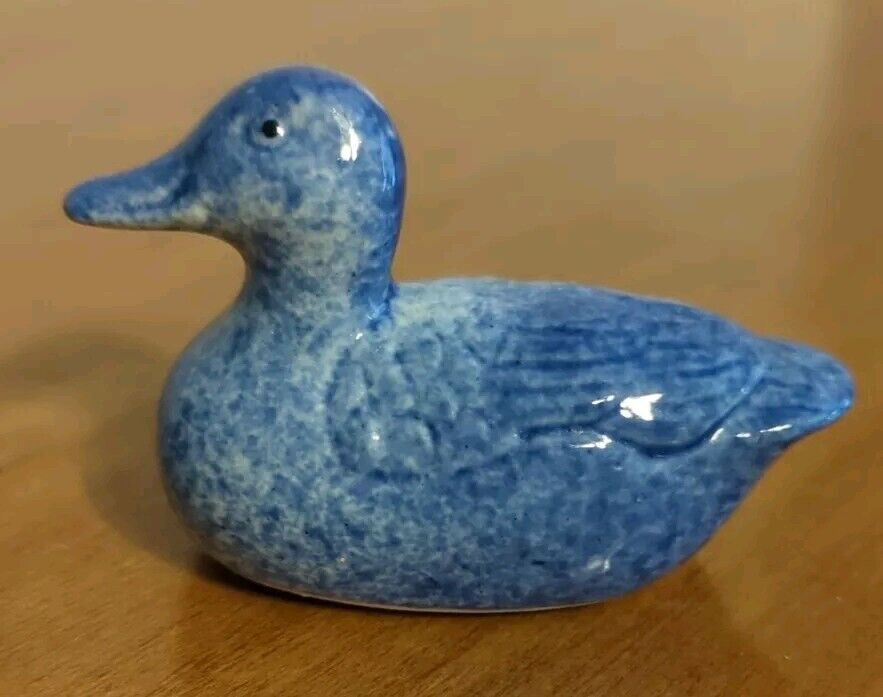Blue Duck Vintage Enesco Ceramic Miniature Figurine 