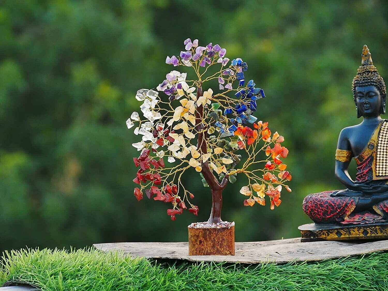 Natural Gemstones Bonsai Tree of Life Home Decor Energy Healing 300