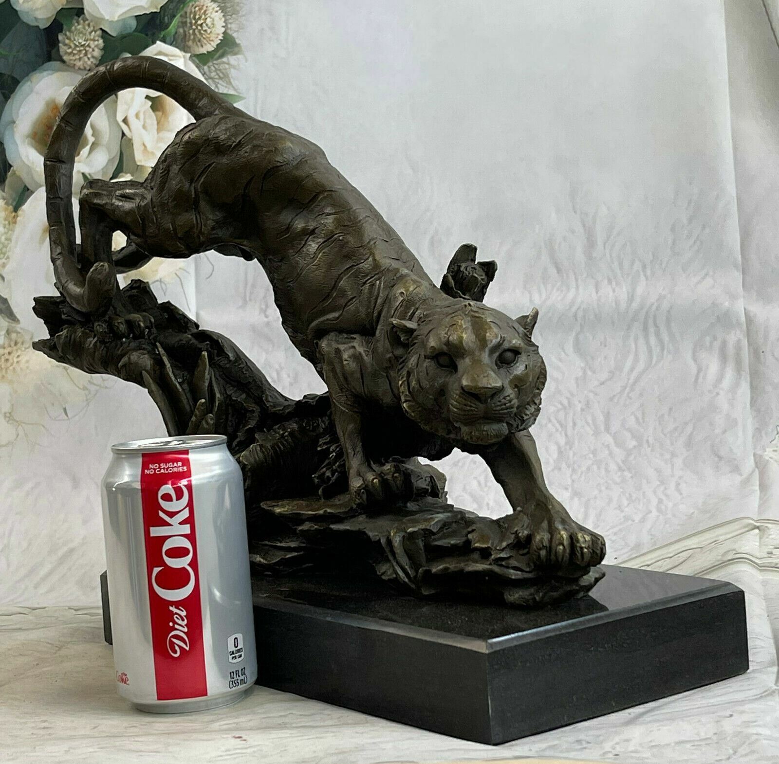 Huge Old Chinese bronze Fengshui Zodiac Year Ferocious Tiger Animal sculpture