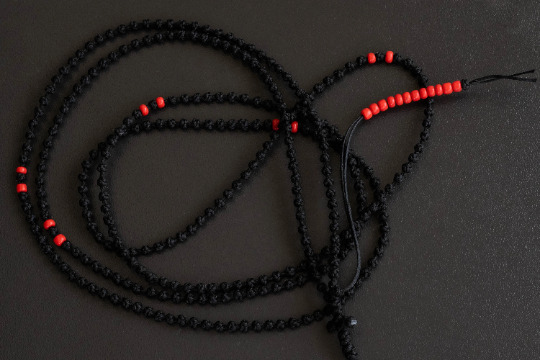 300 Black Red Tiny knots Men Orthodox Waxed Cord Prayer rope Chotki Brojanica
