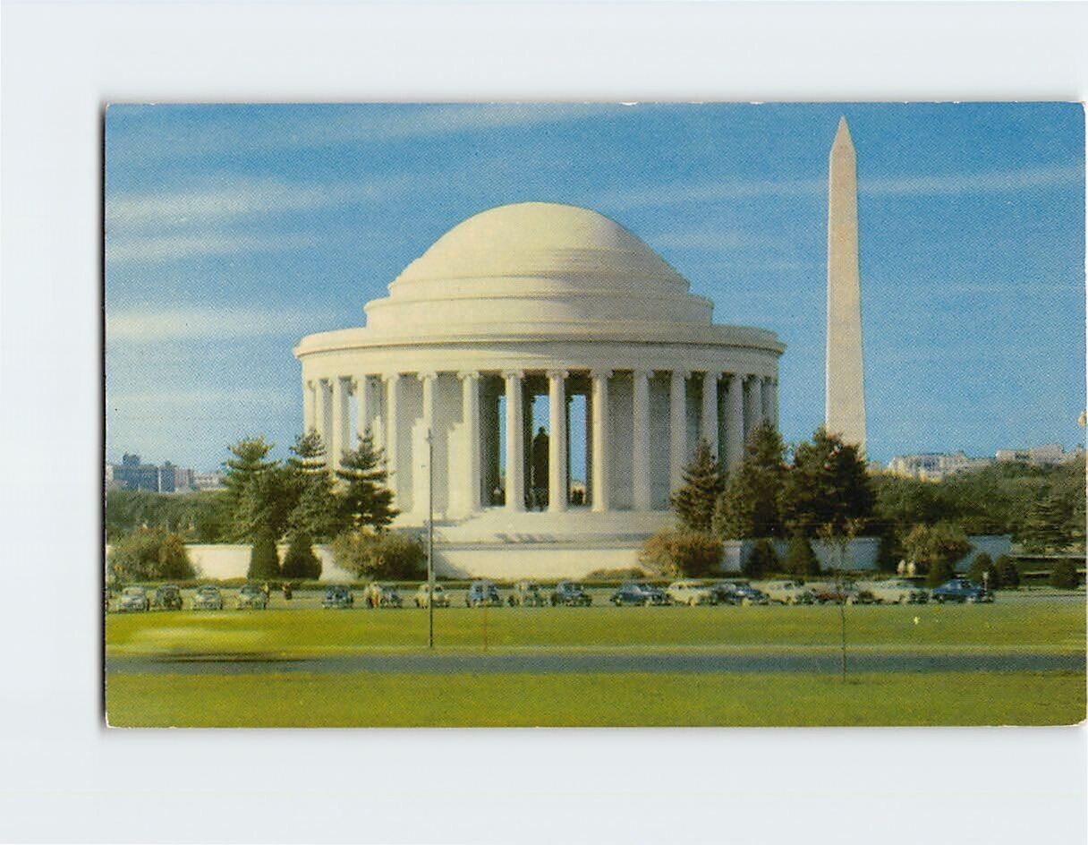 Postcard Jefferson Memorial & Washington Monument Washington DC USA