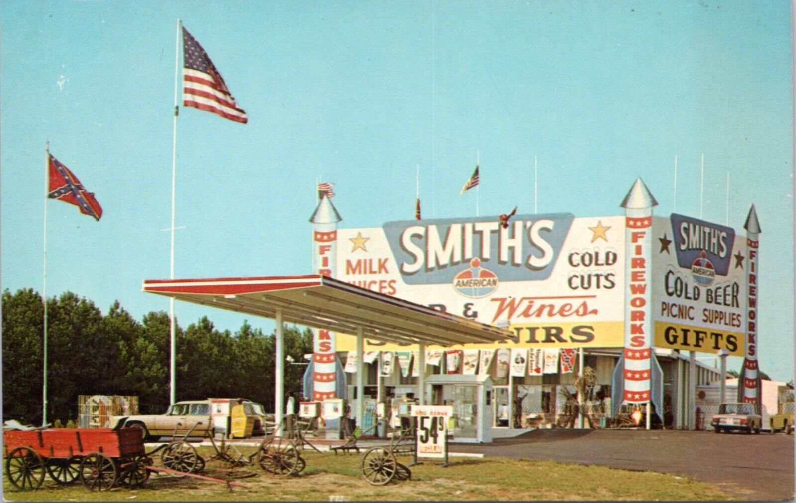 Postcard SC Santee - Smith\'s American - I95 and SC 6 - Fireworks Souvenirs