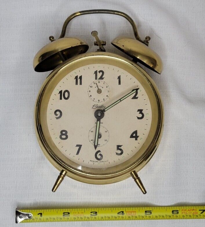Antique German Bradley Alarm Desk Clock Hamburg American HAC HAU Rare 1900\'s 