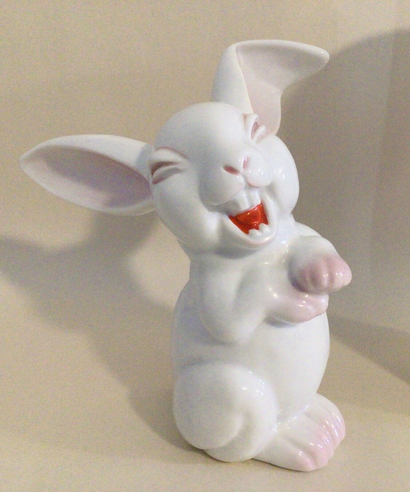 Vintage Rosenthal Germany Laughing Bunny Rabbit White Porcelain Figurine