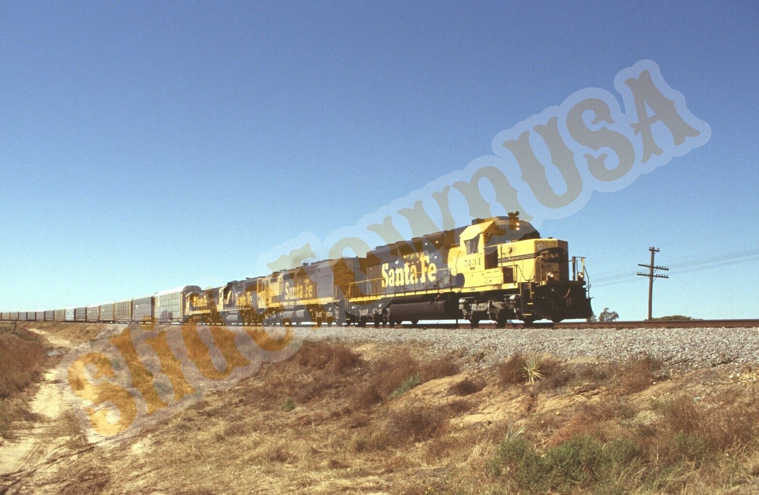 Vtg 1996 Train Slide 5134 Santa Fe Engine X1S073