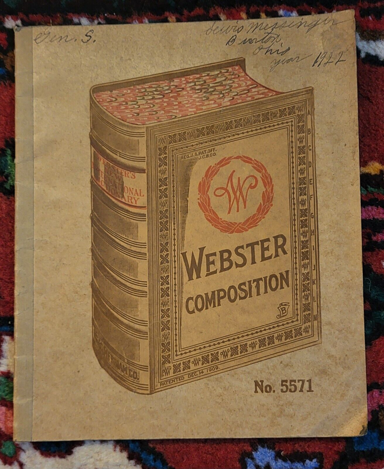 Antique Webster Composition Notebook, Filled With Science Notes, 1922