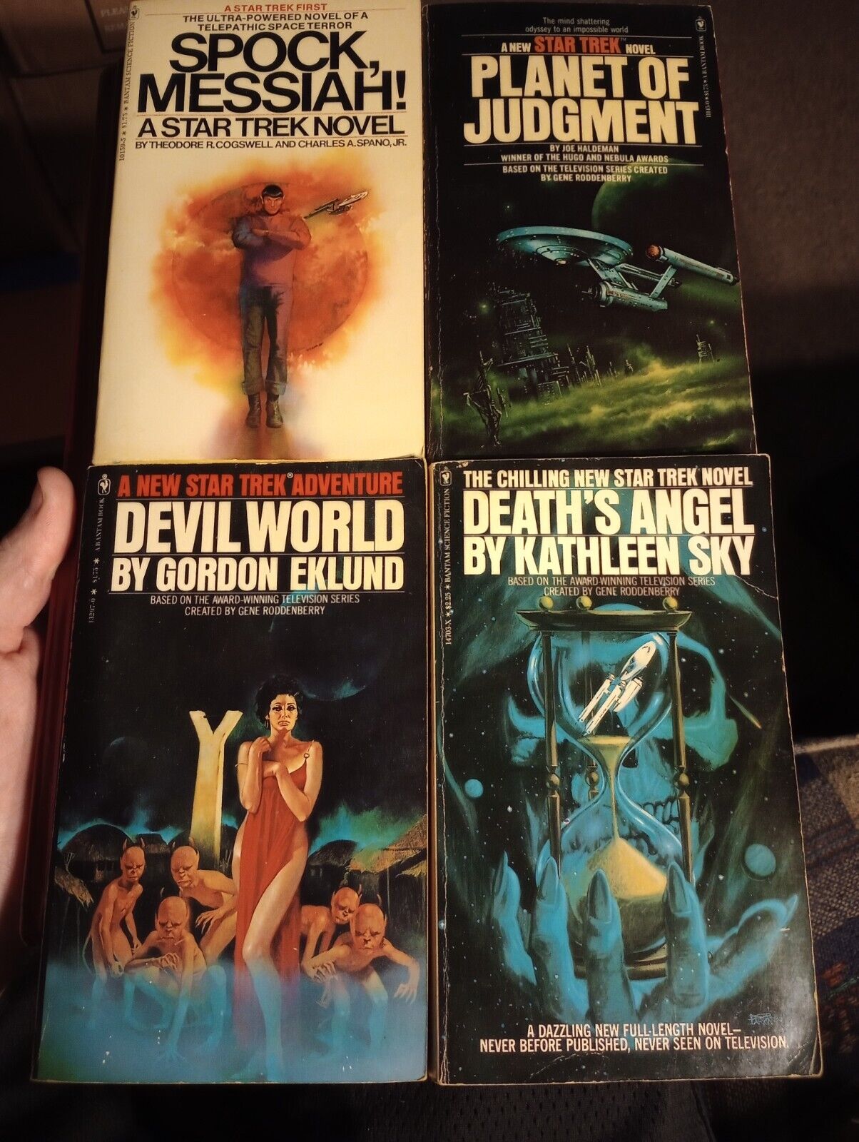 Lot of 4 Vintage Star Trek Bantam Paperback Books 1970s: Gene Roddenberry TV Ser