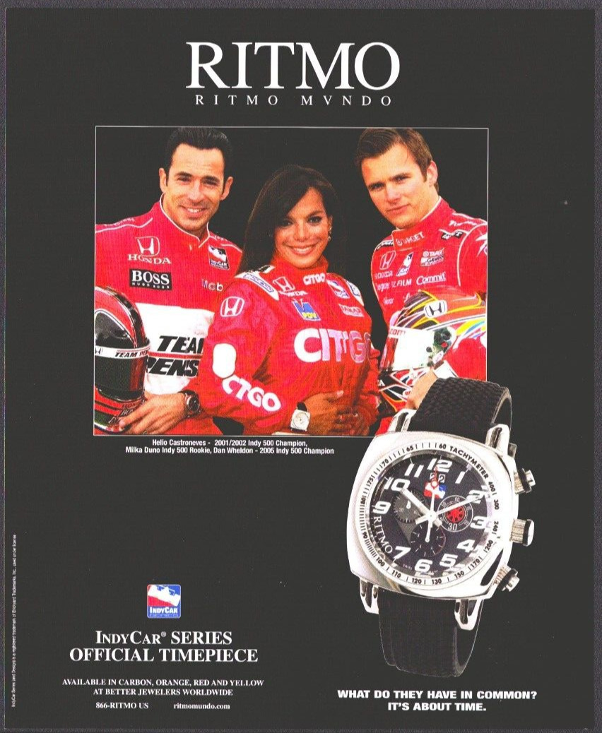 2007 Print Ad Men\'s Watches Ritmo Indy Car Series Official Timepiece