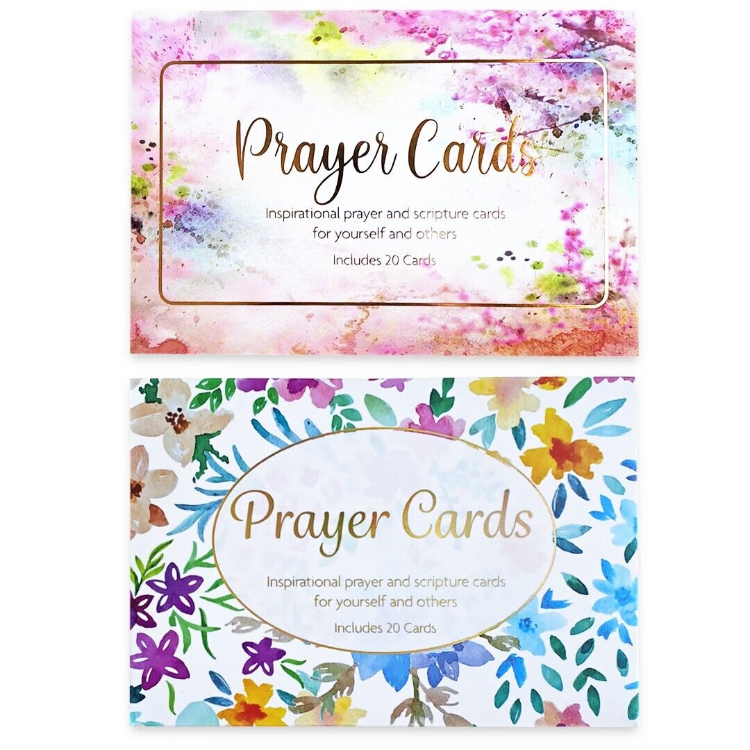 NEW CrownJewlz Christian Floral Prayer & Scripture Cards, 2 Packages NIB