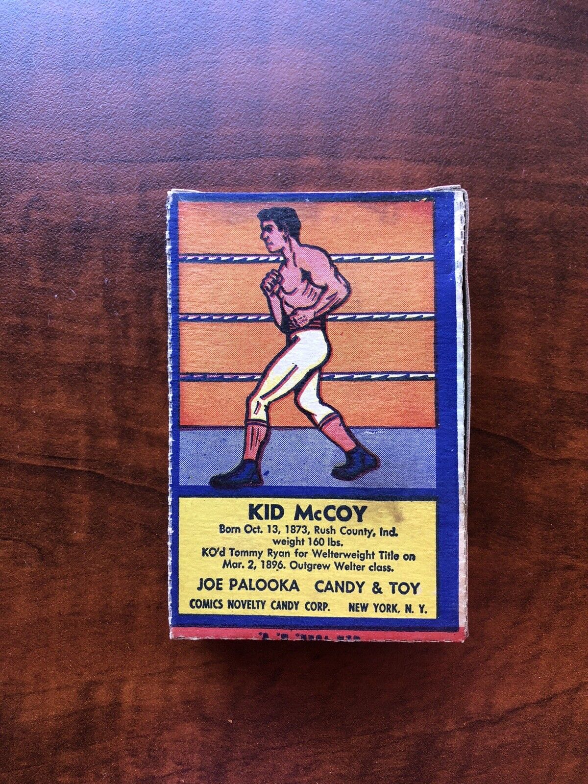 JOE PALOOKA R437 CANDY BOX WITH KID McCOY CARD (TOUGH FIND) ON BACK. BOXING. # 2