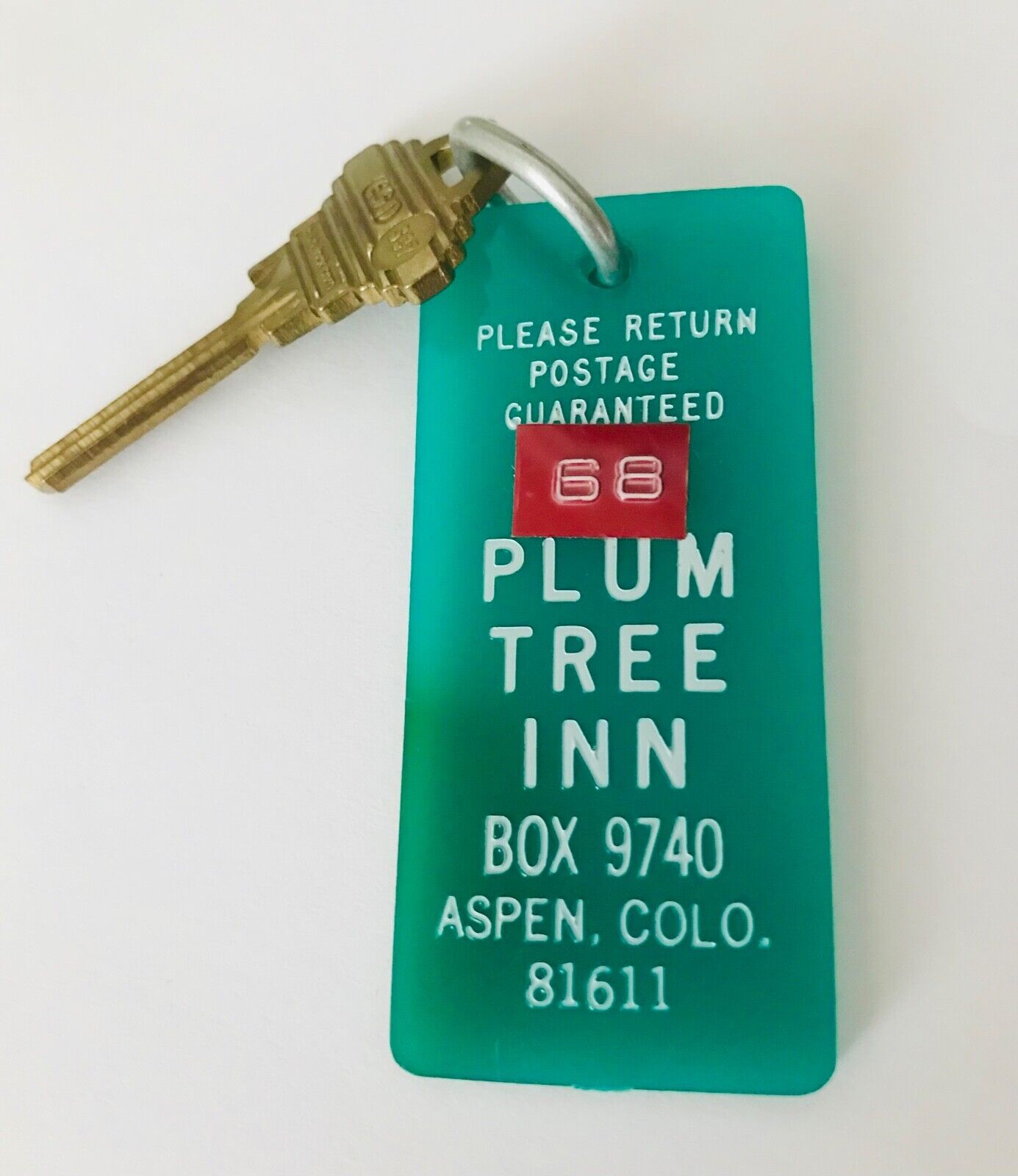 Vintage Plum Tree Inn ASPEN CO Hotel Key & Fob Rm 263 Colorado Rocky Mountains