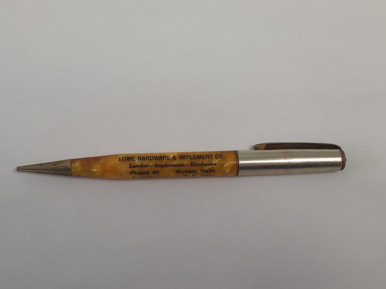 Vintage Cracked Ice   Lowe Hardware Mullen NB   Mechanical Pencil*