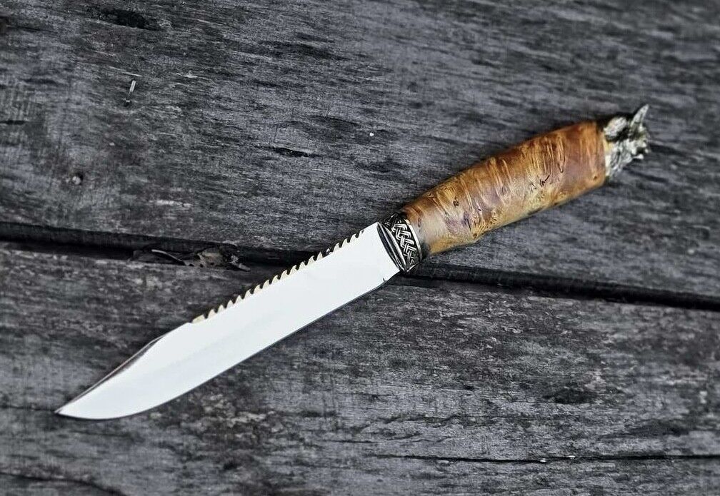 Author\'s Tourist, Hunting, Kitchen Handmade Knife LYNX + Leather Sheath