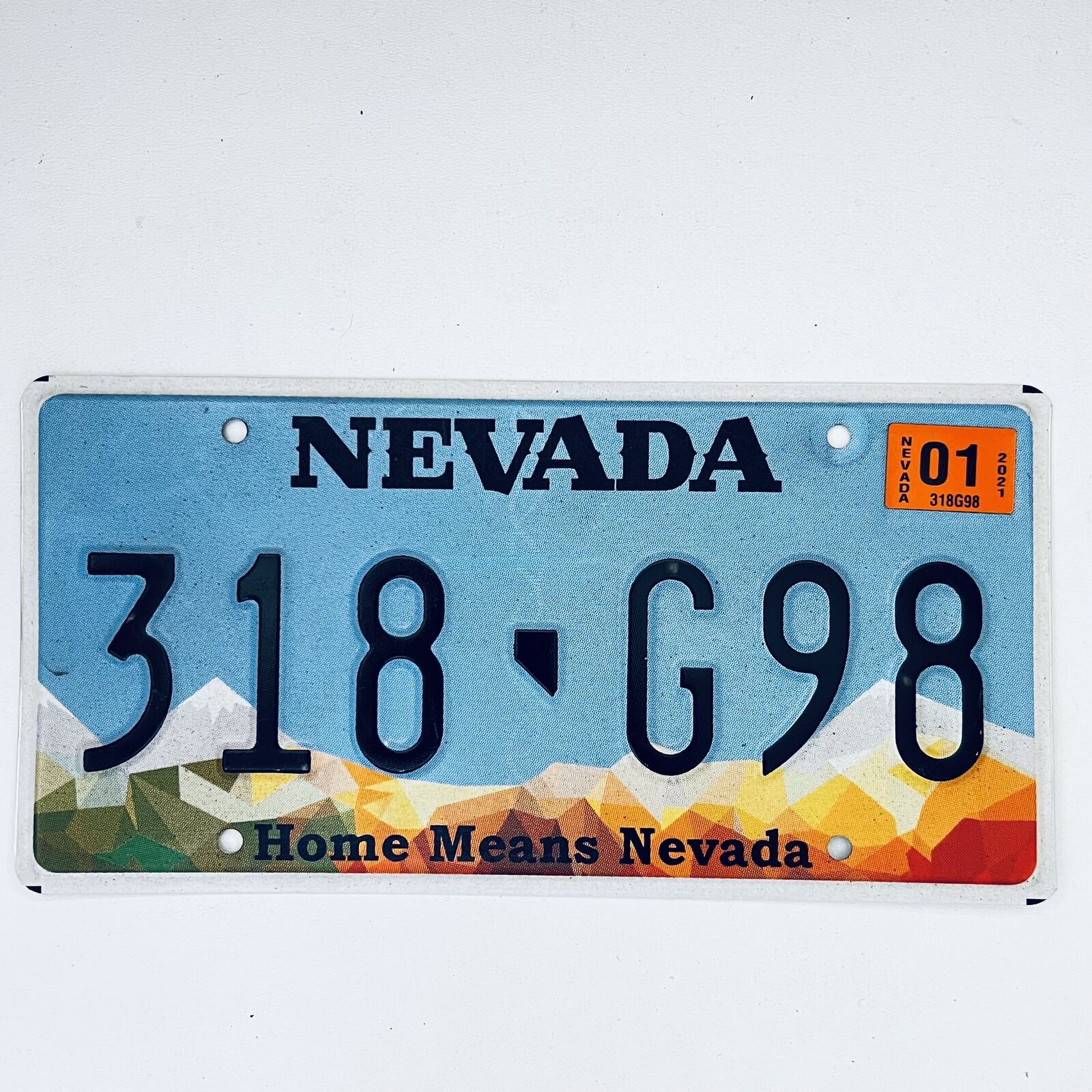 2021 United States Nevada Home Means Nevada Passenger License Plate 318 G98